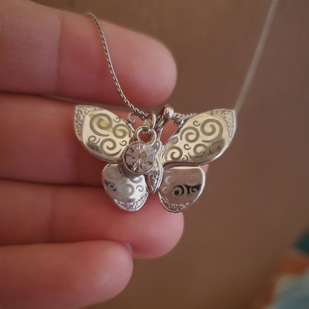 Y2K Sterling Silver Butterfly Necklace